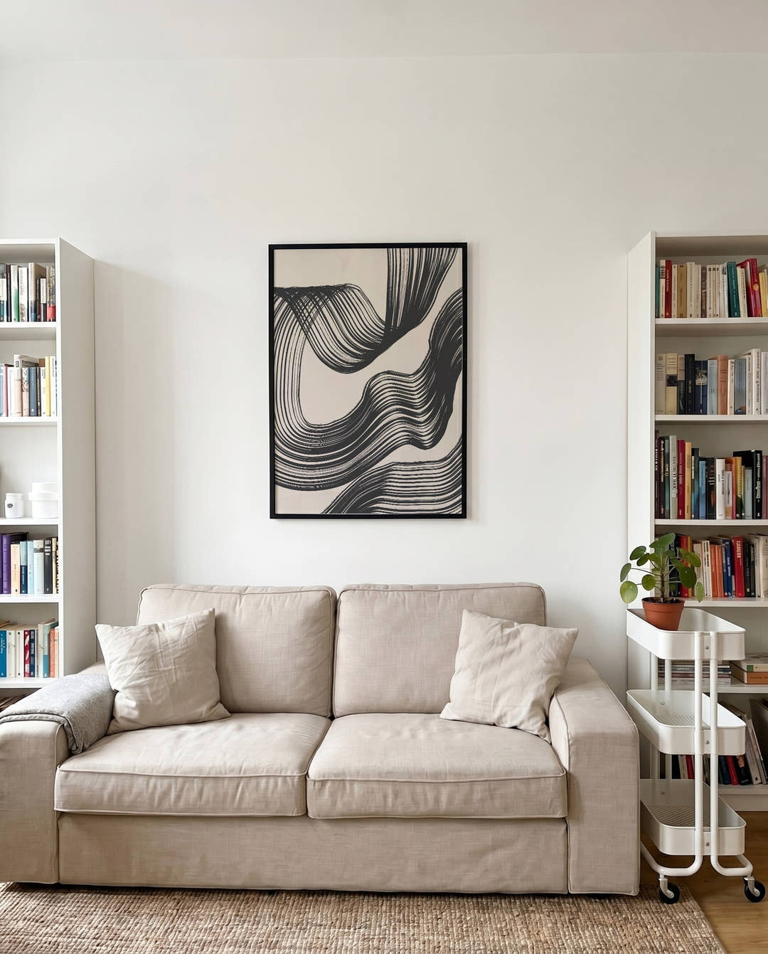 Fließendes Linien Poster – Fliessende Formkomposition