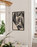Abstraktes Linien Poster – Fliessende Linienfalten