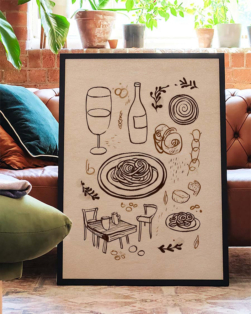 Food Doodle Küchenposter – Food Doodle Composition