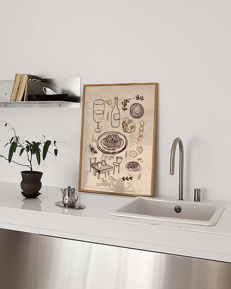 Food Doodle Küchenposter – Food Doodle Composition