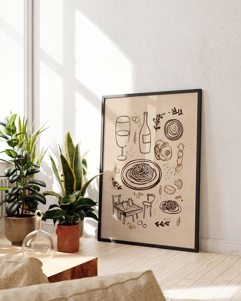 Food Doodle Küchenposter – Food Doodle Composition