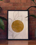 Goldenes Botanik Poster modern – Golden Line Botanic