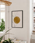 Goldenes Botanik Poster modern – Golden Line Botanic