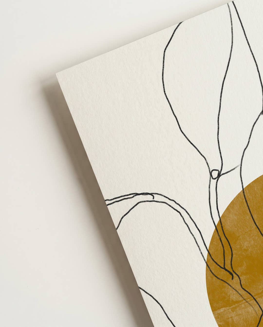 Goldenes Botanik Poster modern – Golden Line Botanic