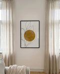 Goldenes Botanik Poster modern – Golden Line Botanic