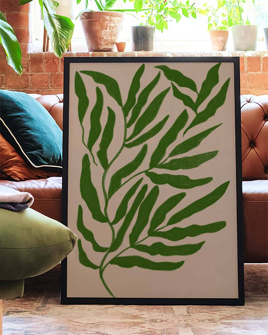 Grünes Botanisches Blatt Poster – Green Botanic Leaf