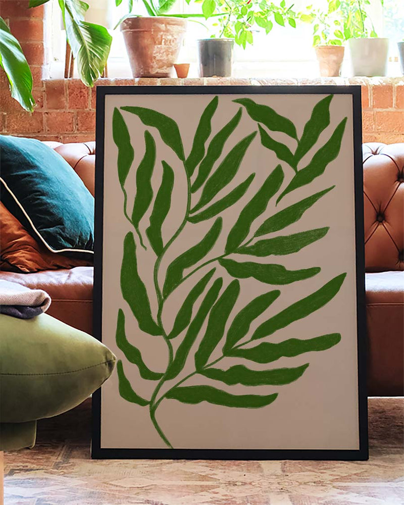 Grünes Botanisches Blatt Poster – Green Botanic Leaf