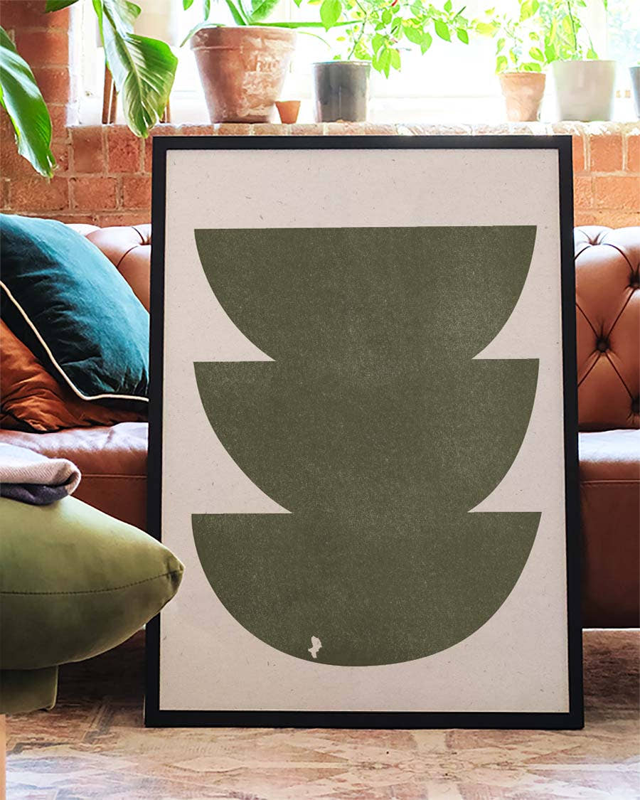 Grünes Geometrisches Stapel Poster – Green Geometric Stack