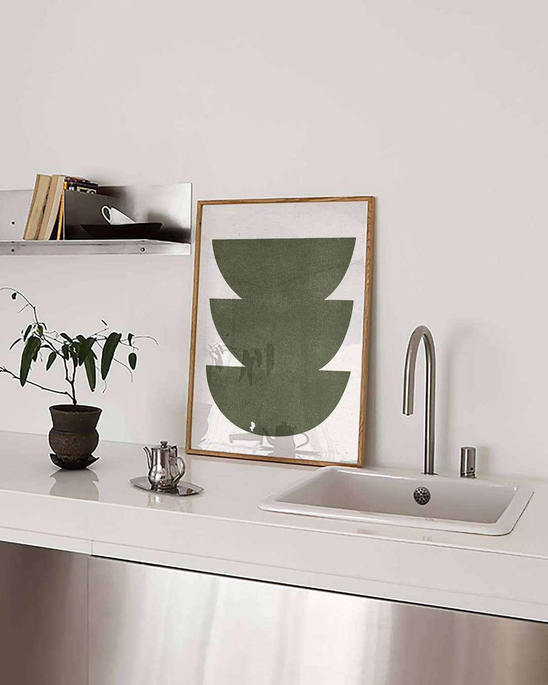 Grünes Geometrisches Stapel Poster – Green Geometric Stack