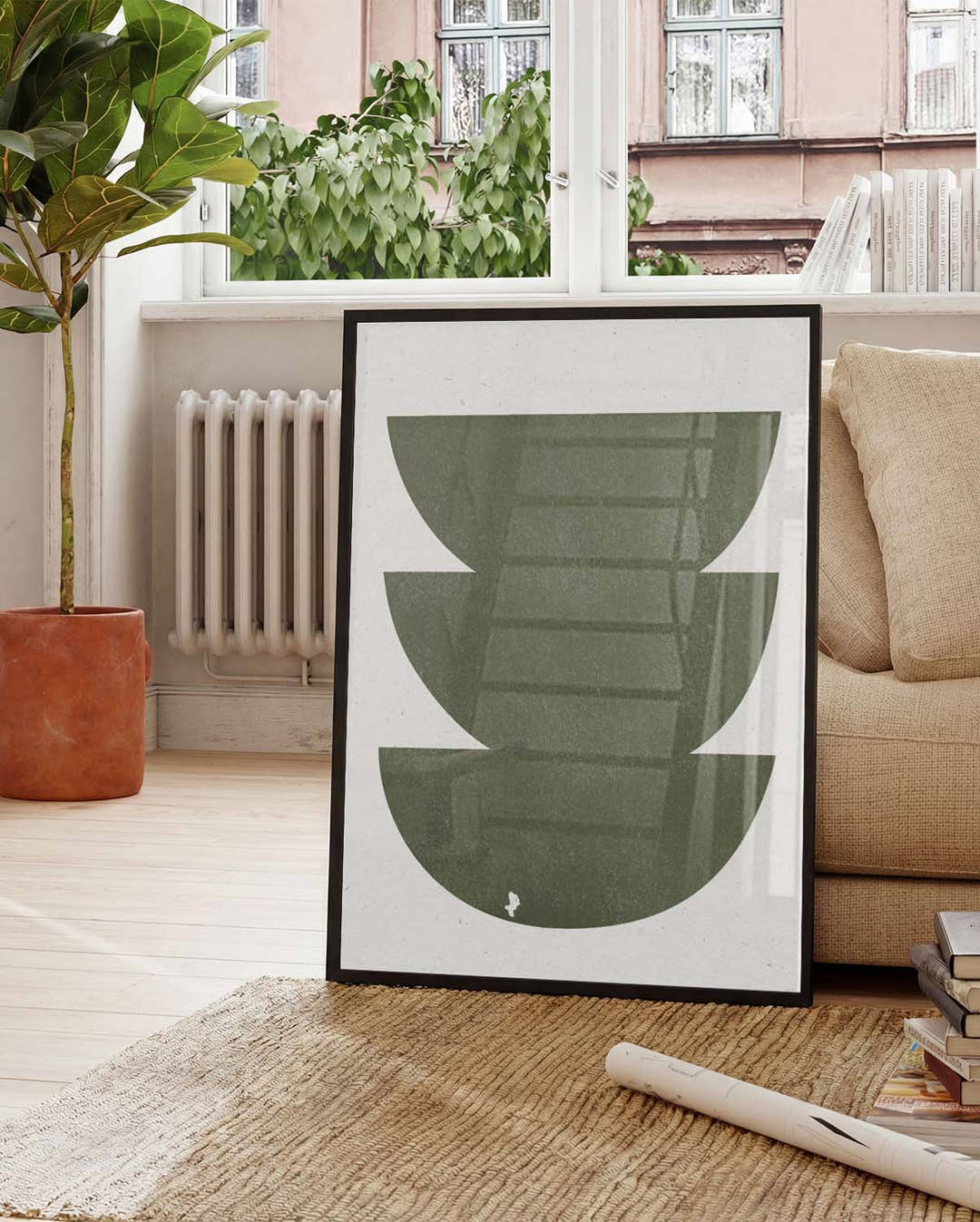 Grünes Geometrisches Stapel Poster – Green Geometric Stack