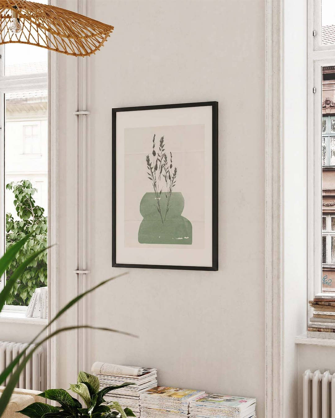 Grünes Vasen Poster modern – Green Modern Vase Botanic