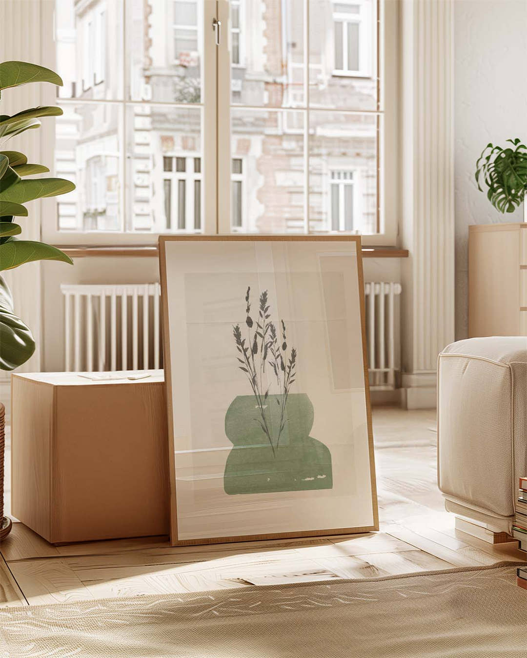 Grünes Vasen Poster modern – Green Modern Vase Botanic