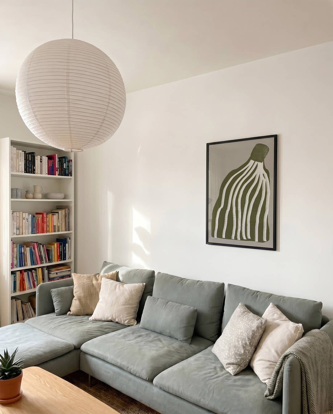 Grünes Gestreiftes Vasen Poster – Green Striped Vas