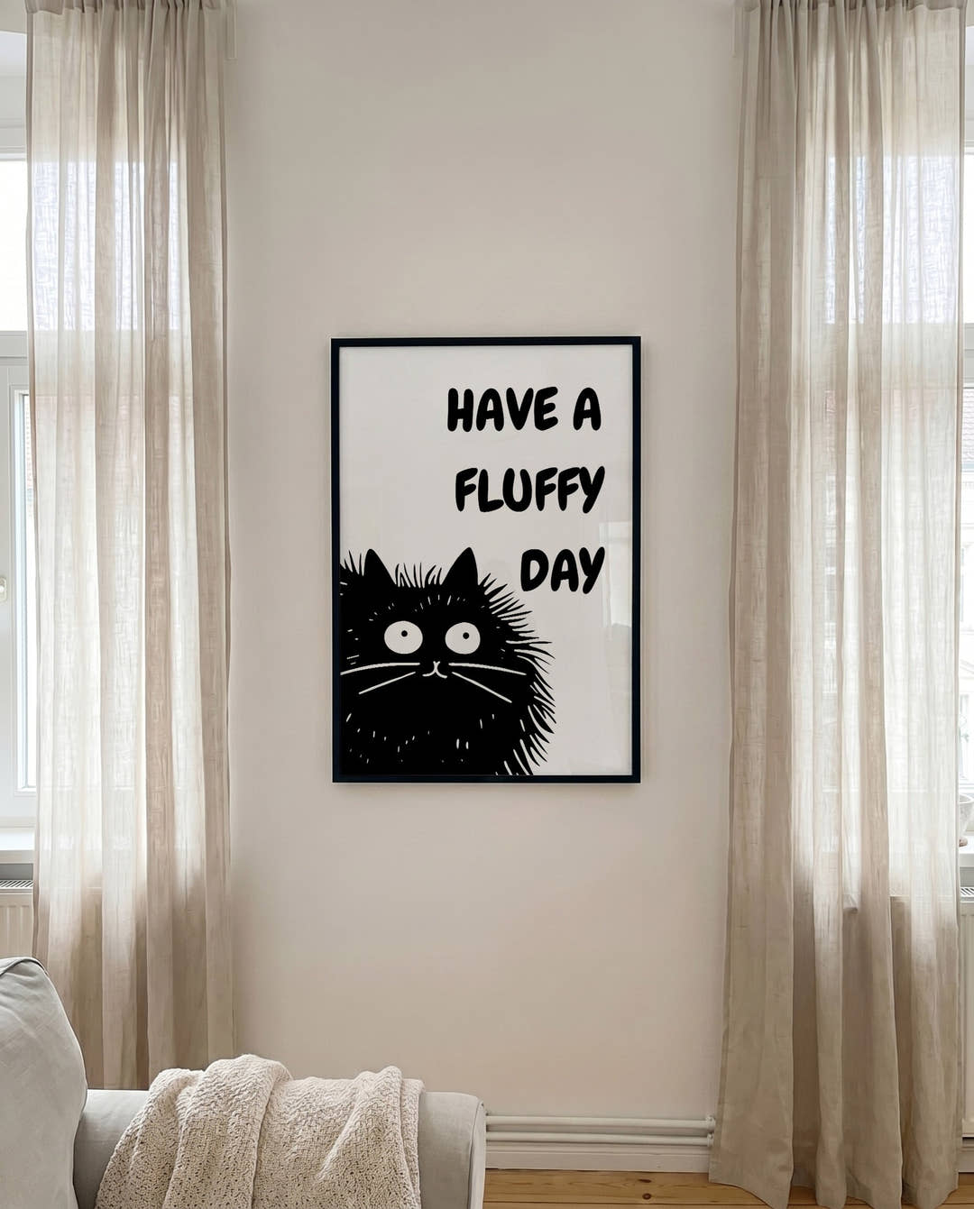 Have a fluffy Day | Cute Cat Art Poster
