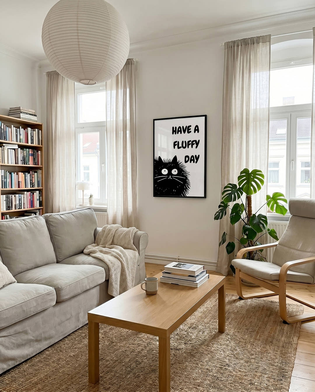 Have a fluffy Day | Cute Cat Art Poster