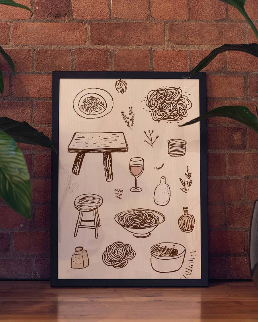 Kitchen Illustration Pattern Poster – Kitchen Illustration Pattern