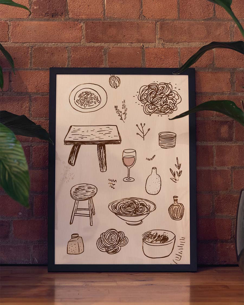 Kitchen Illustration Pattern Poster – Kitchen Illustration Pattern