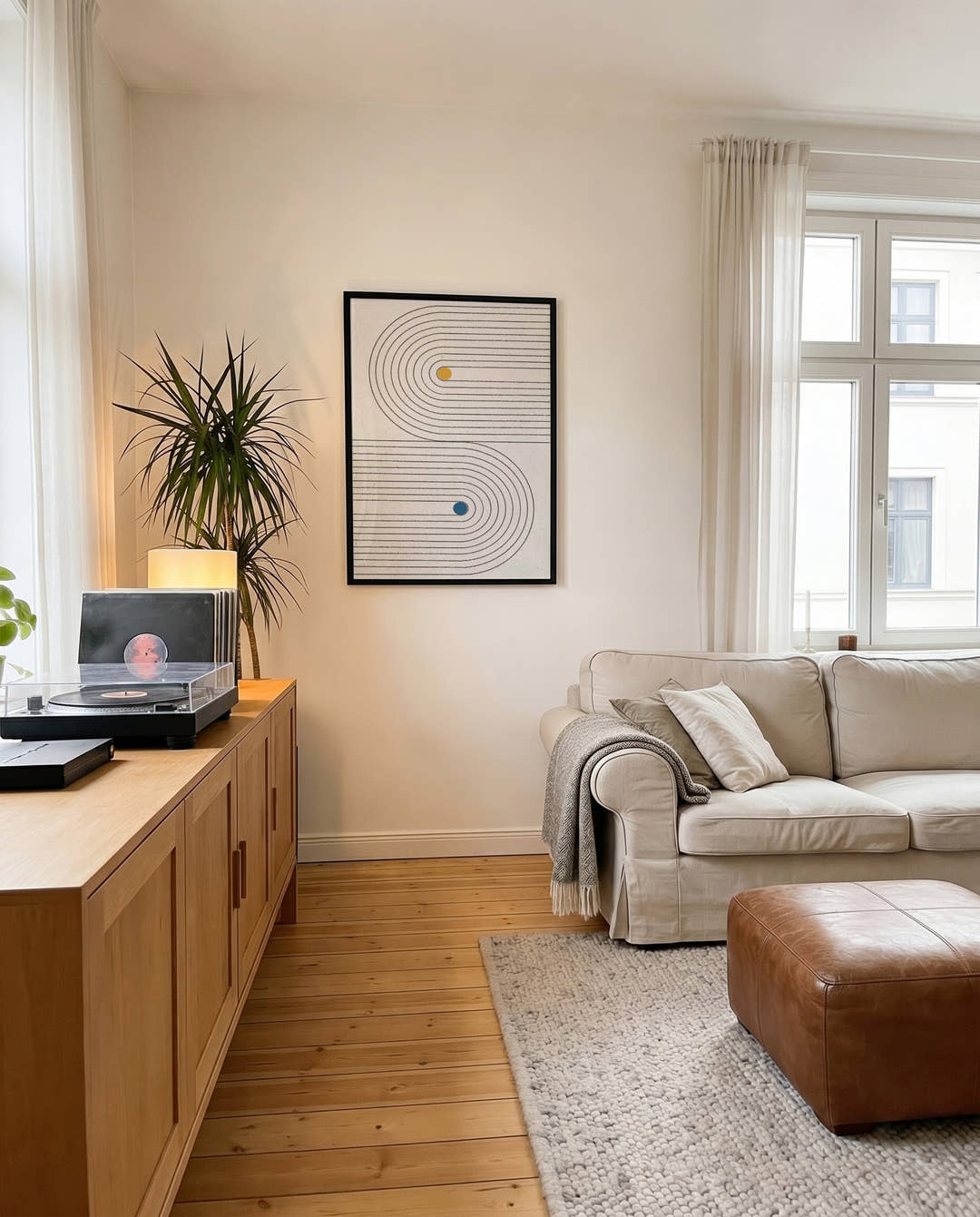 Line Wave Abstract Poster – Line Wave Color Dots