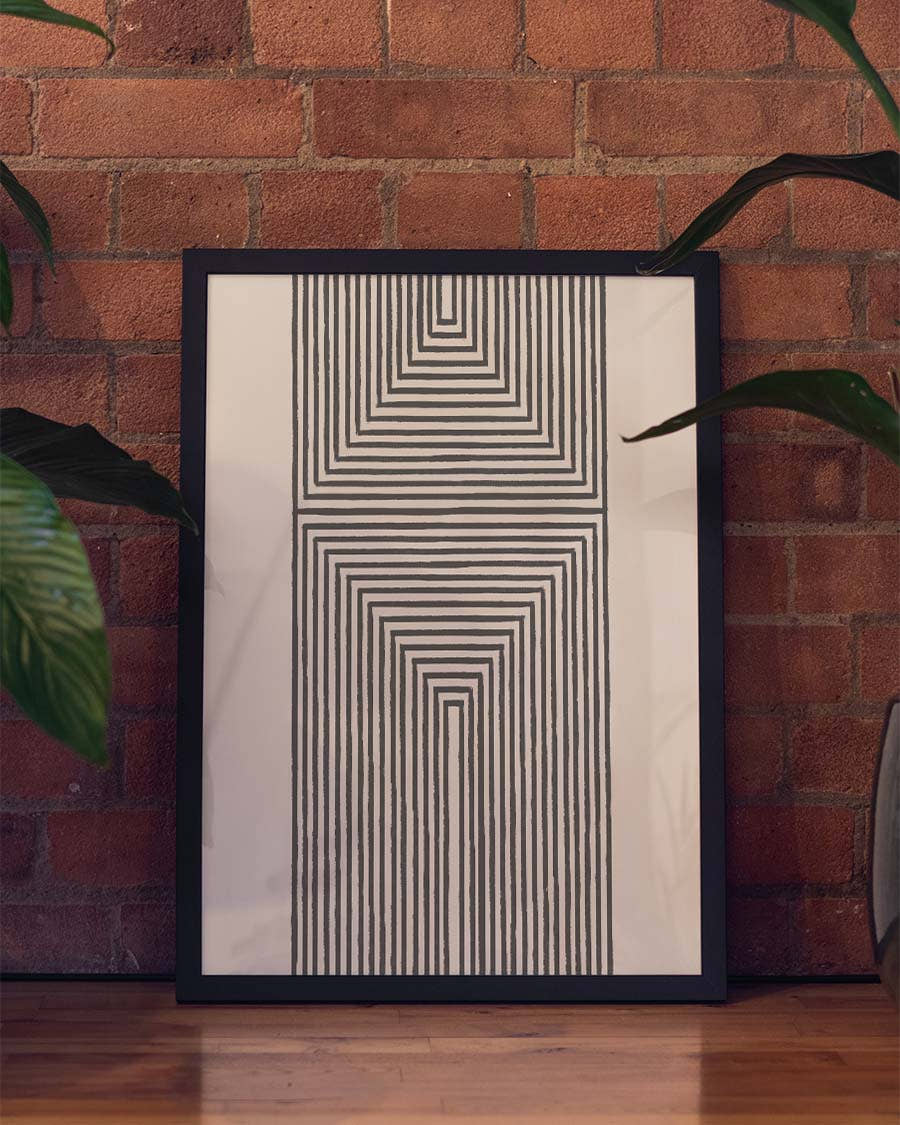 Geometrisches Linien Poster – Linear Depth Frame