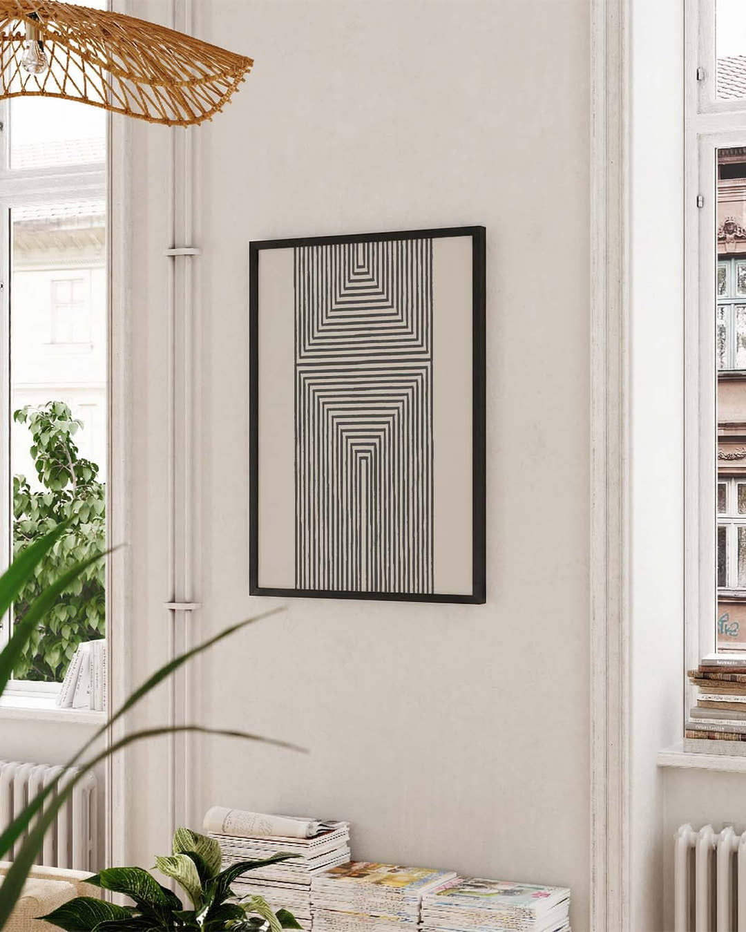 Geometrisches Linien Poster – Linear Depth Frame