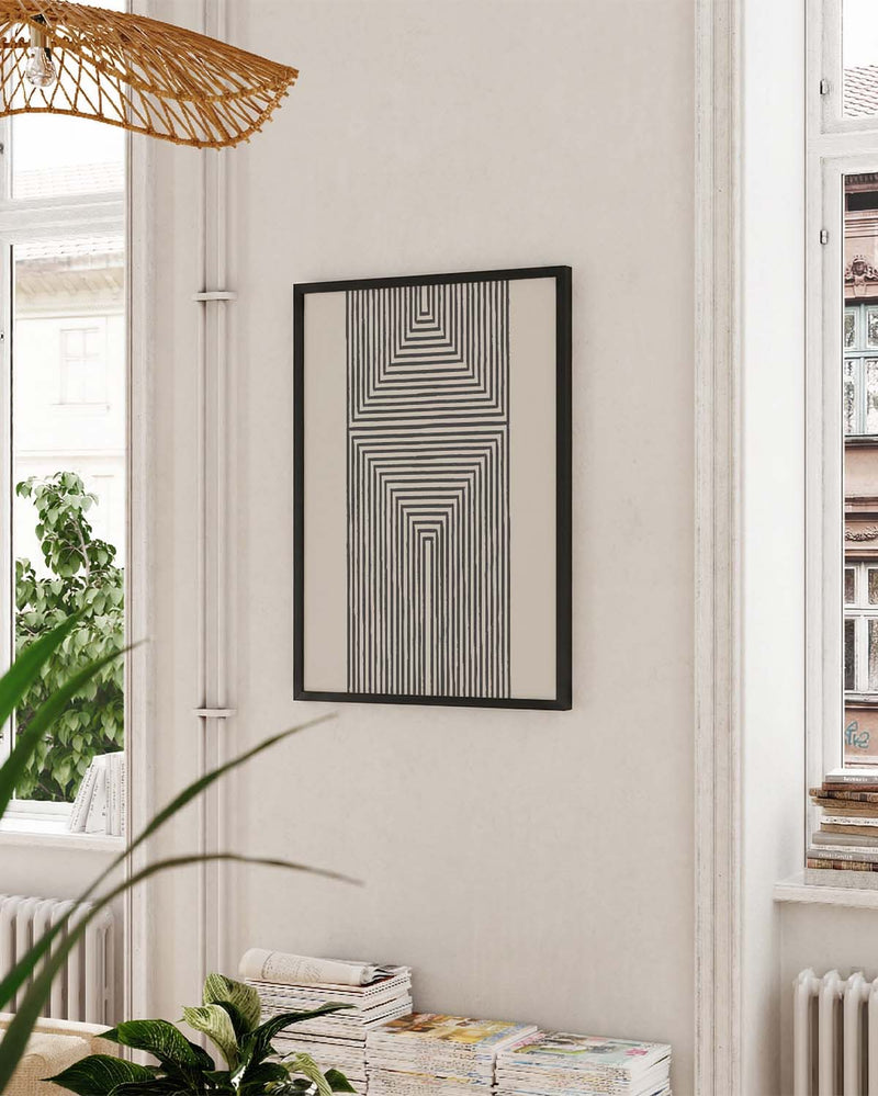 Geometrisches Linien Poster – Linear Depth Frame