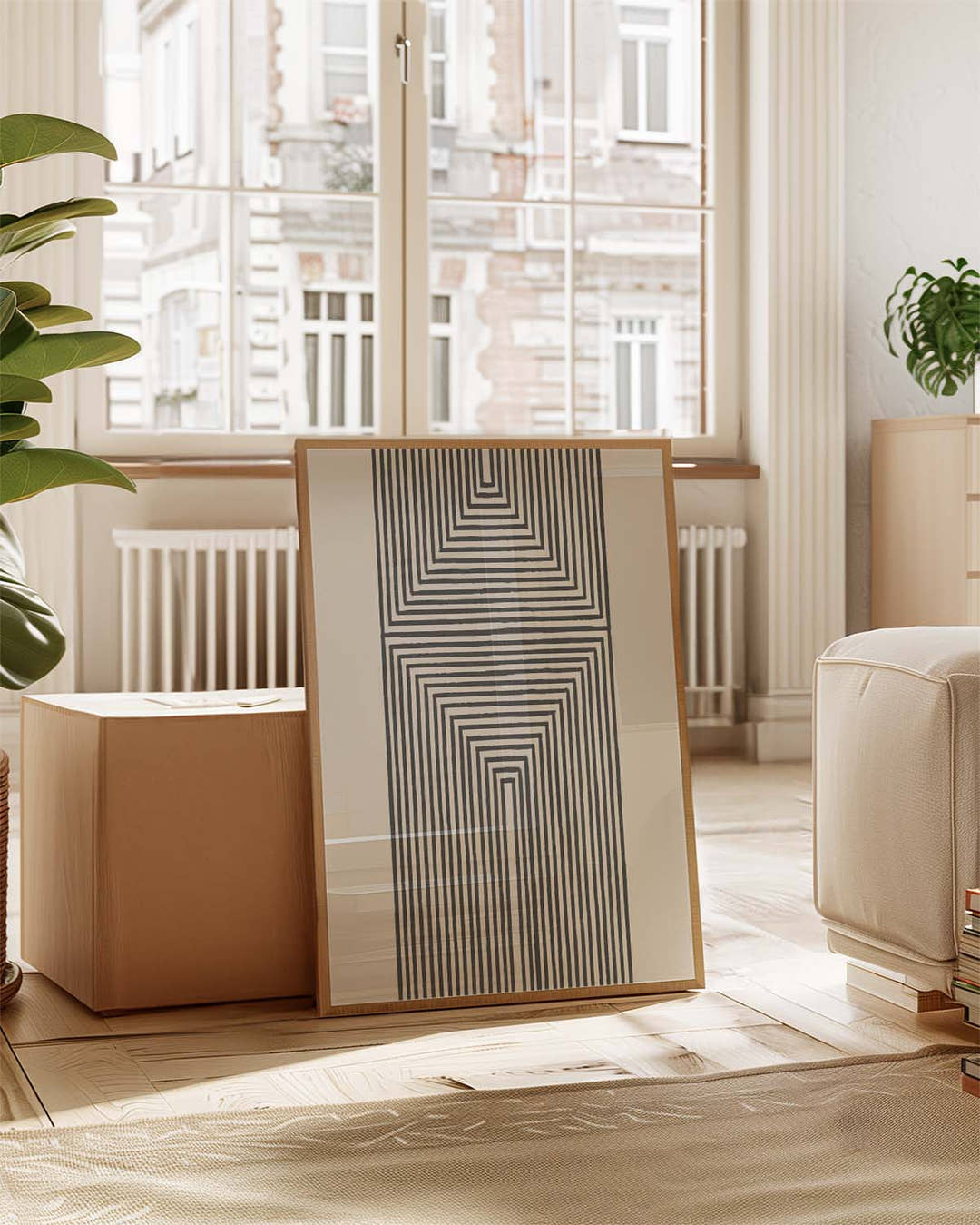 Geometrisches Linien Poster – Linear Depth Frame