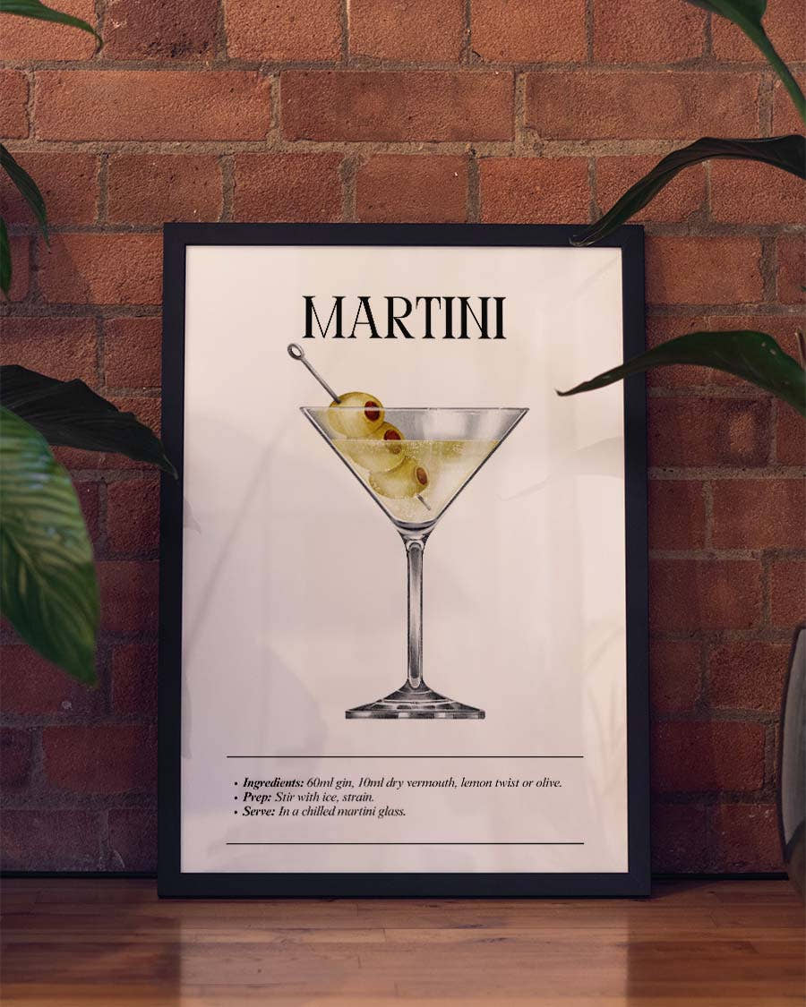 Martini Cocktail Illustration Poster – Martini