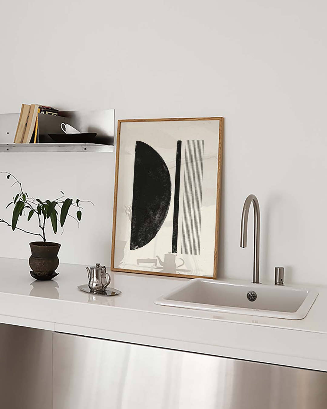 Minimal Schwarzer Halbkreis Poster – Minimal Black Semi Circle