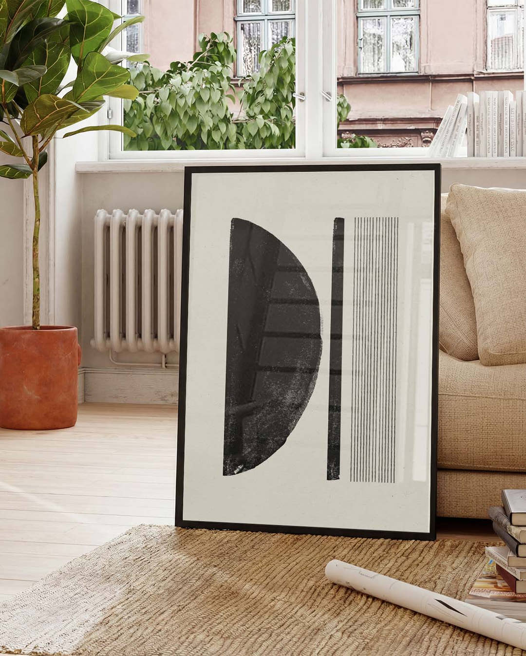 Minimal Schwarzer Halbkreis Poster – Minimal Black Semi Circle