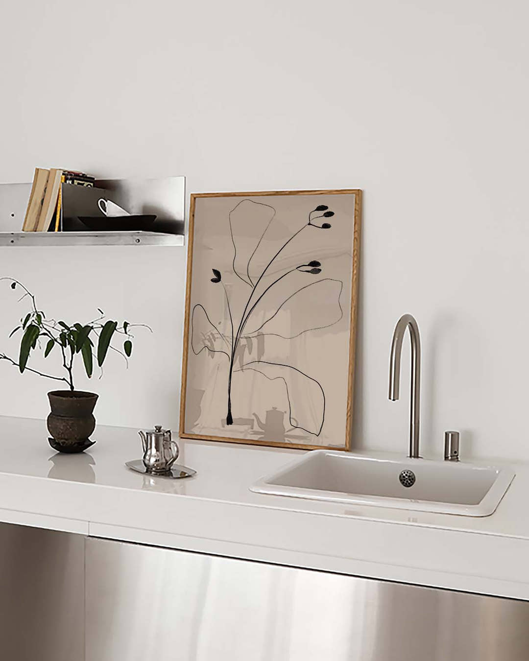 Minimal Botanische Blätter Poster – Minimal Botanic Leaves