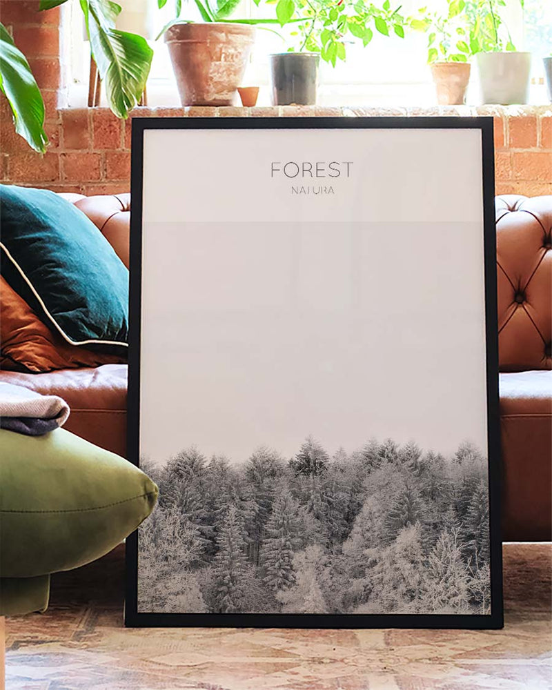 Minimalistisches Wald Landschaft Poster – Minimal Forest Landscape
