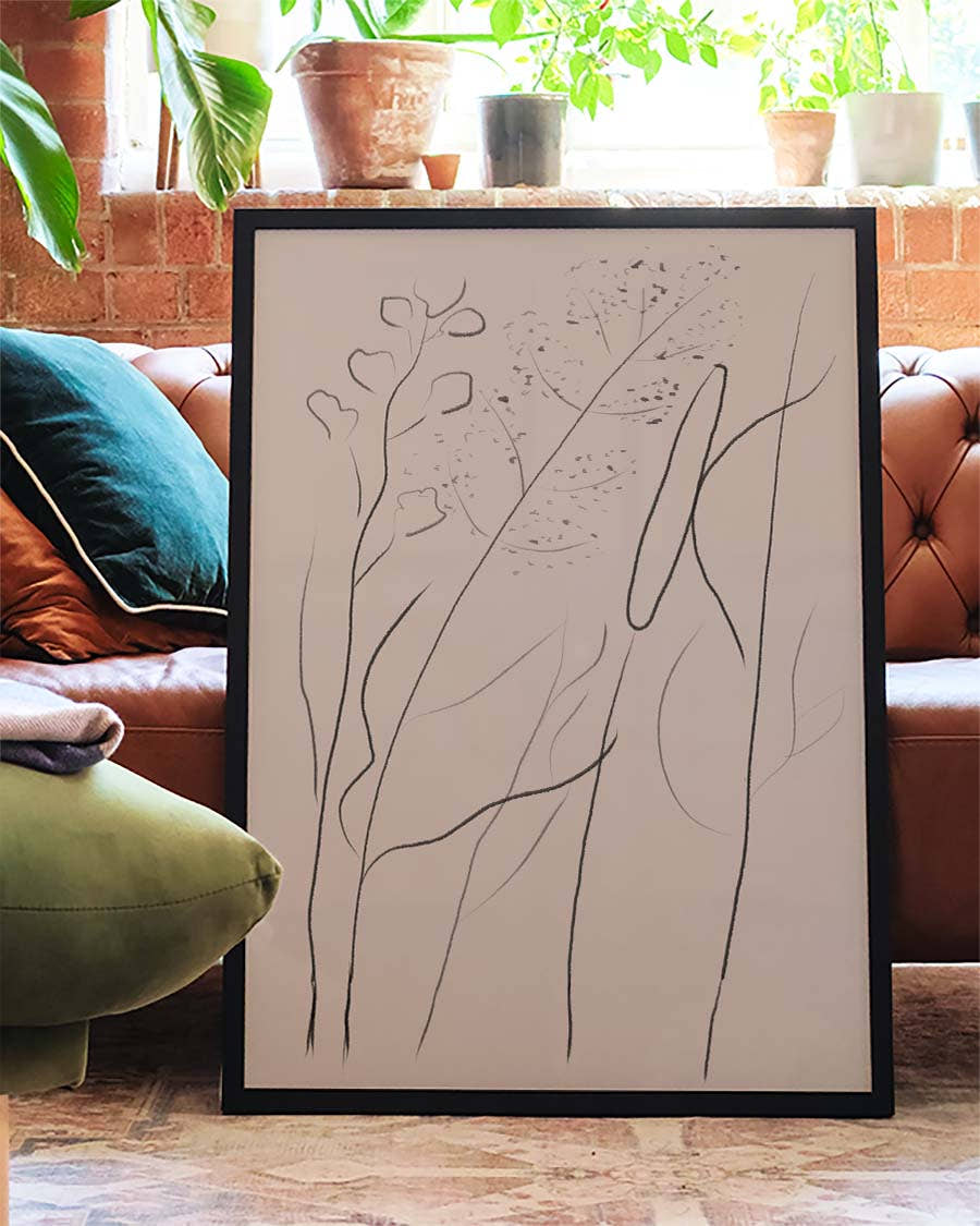 Minimal Botanische Linien Poster – Minimal Line Botanic