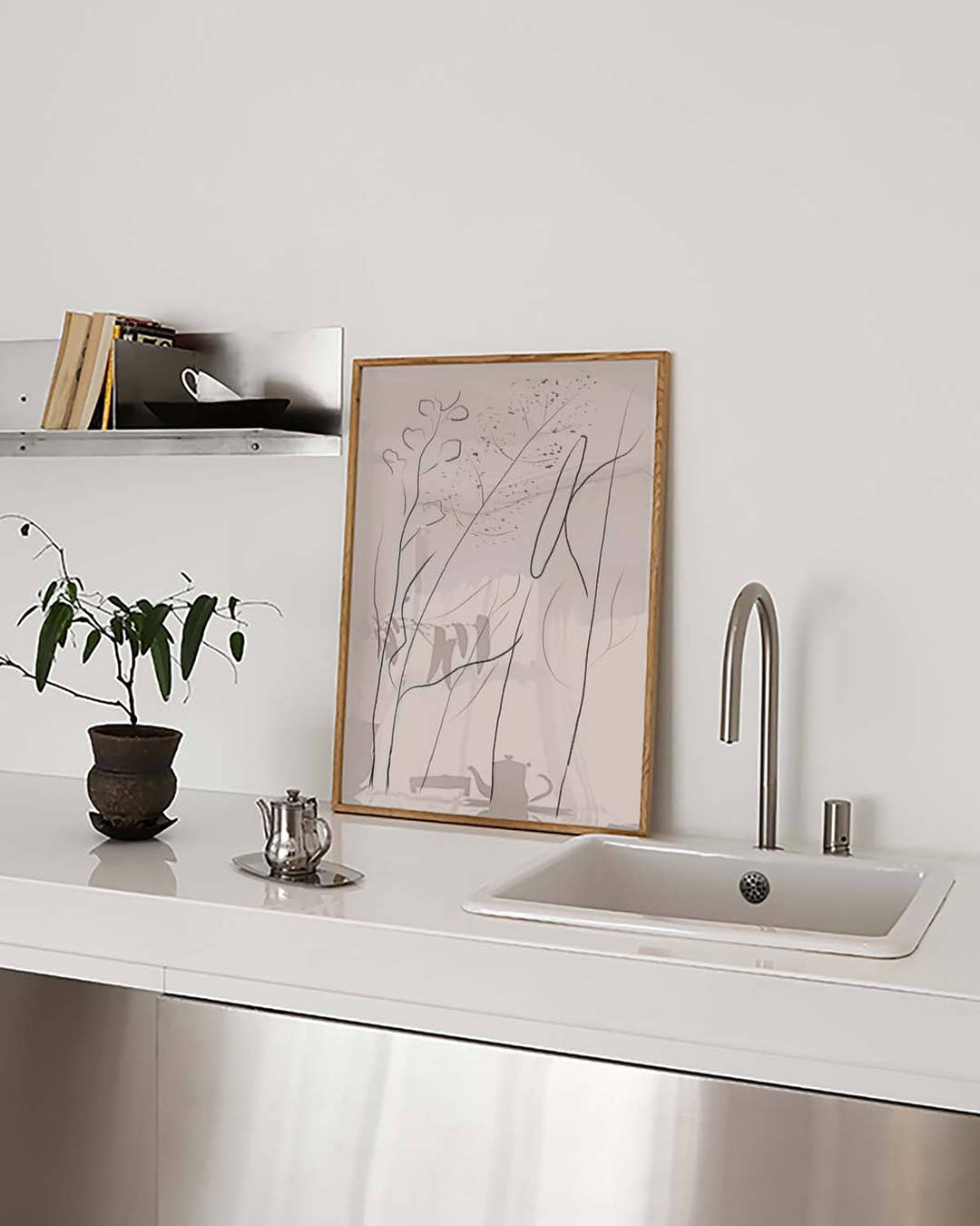 Minimal Botanische Linien Poster – Minimal Line Botanic