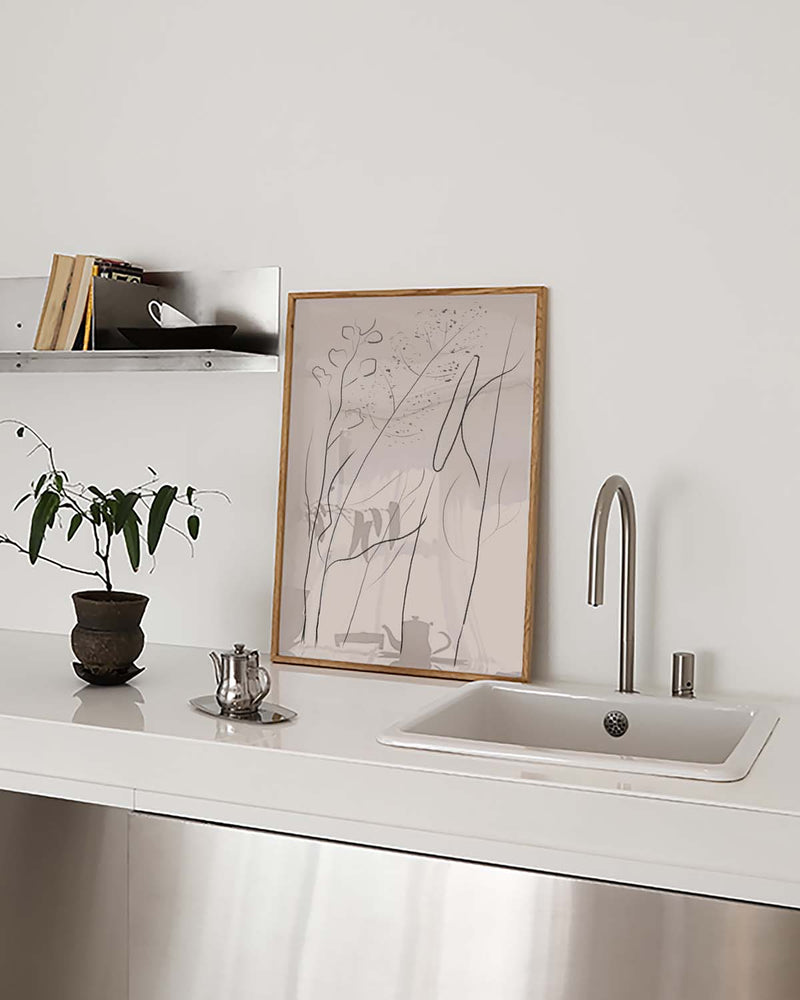 Minimal Botanische Linien Poster – Minimal Line Botanic