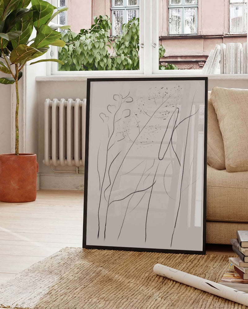 Minimal Botanische Linien Poster – Minimal Line Botanic