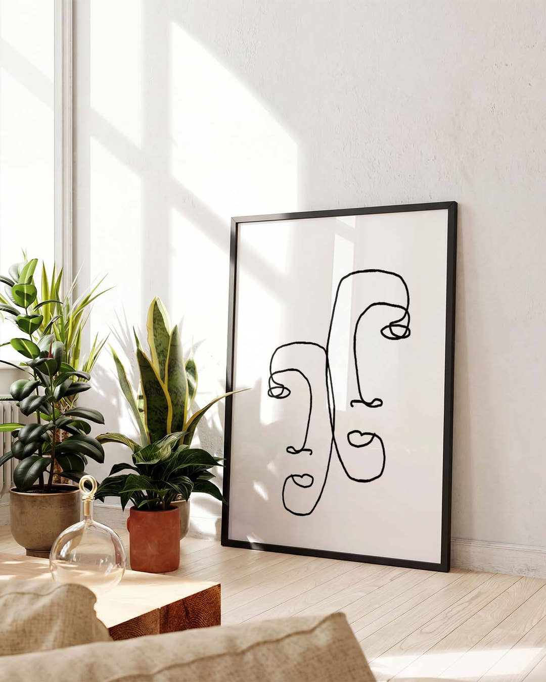 Minimal Linien Gesichter Poster – Minimal Line Faces