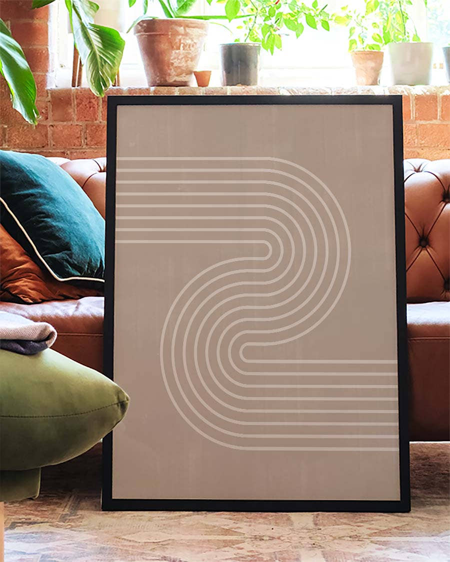 Minimalistisches Wellen Poster – Minimal Line Wave Path