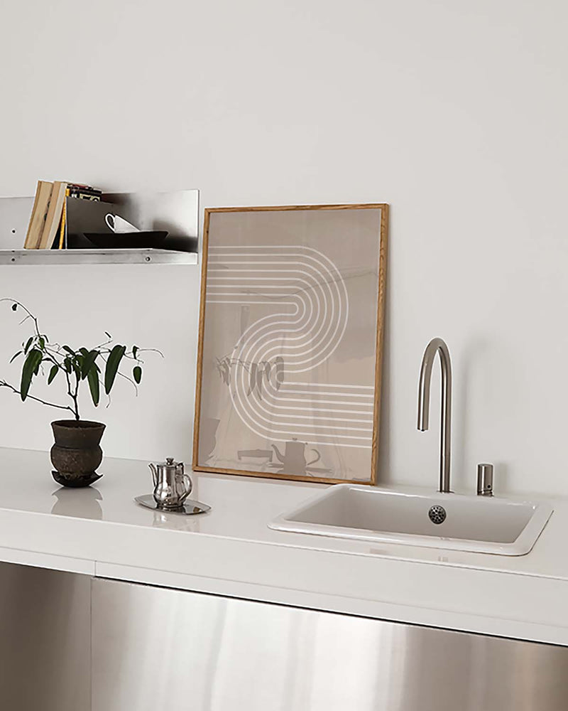 Minimalistisches Wellen Poster – Minimal Line Wave Path