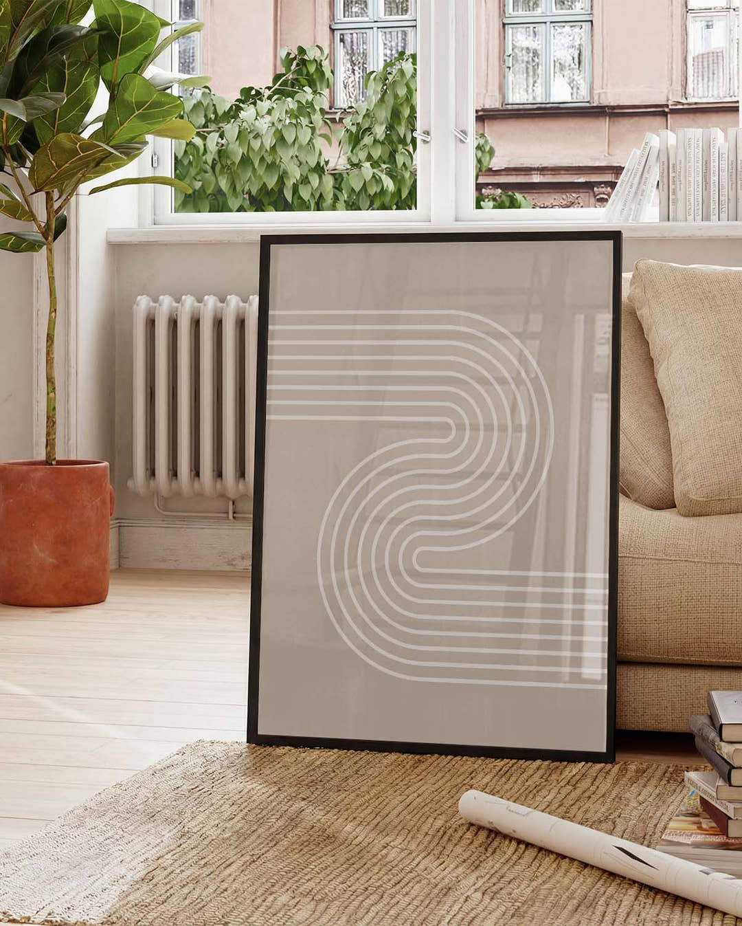 Minimalistisches Wellen Poster – Minimal Line Wave Path