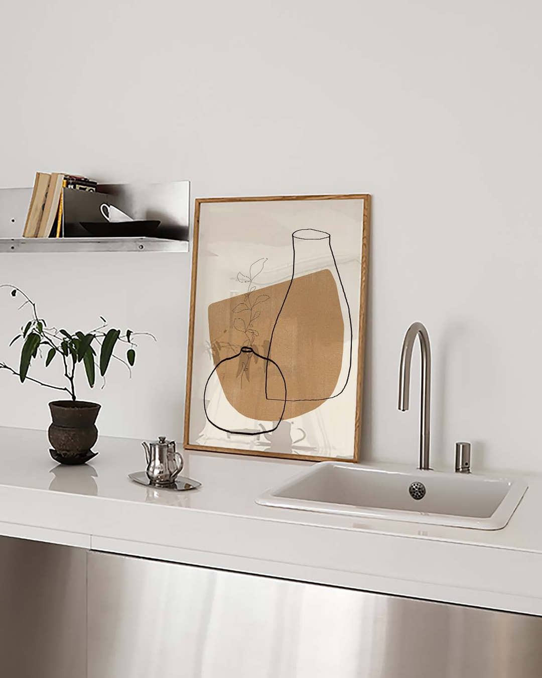 Minimalistisches Vasen Poster – Minimal Vase Line Art