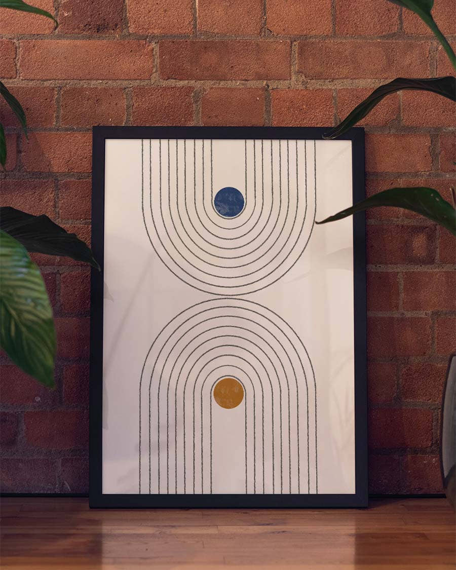 Abstraktes Bogen Poster – Modern Arch Color Dots