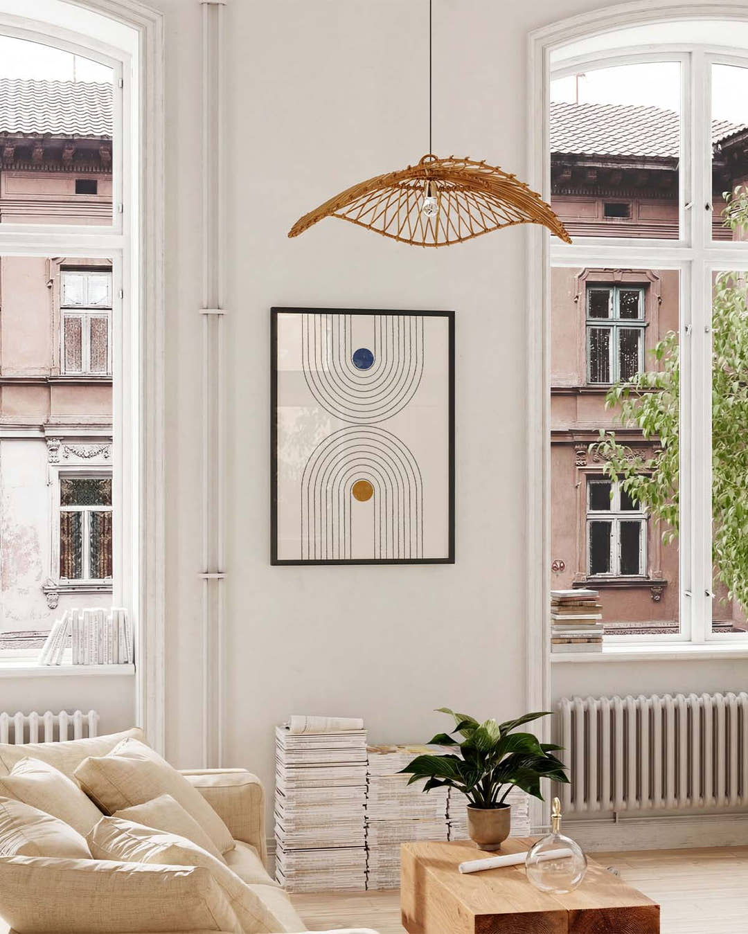 Abstraktes Bogen Poster – Modern Arch Color Dots
