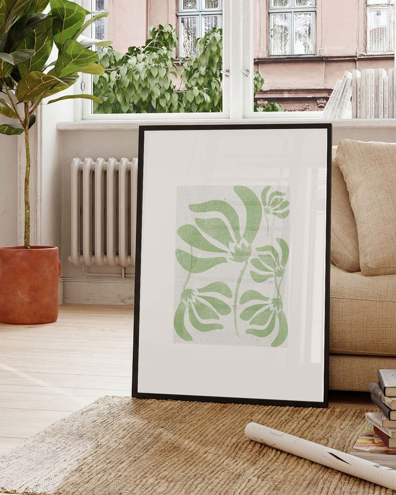 Modernes Blatt Muster Poster – Modern Green Leaf Pattern