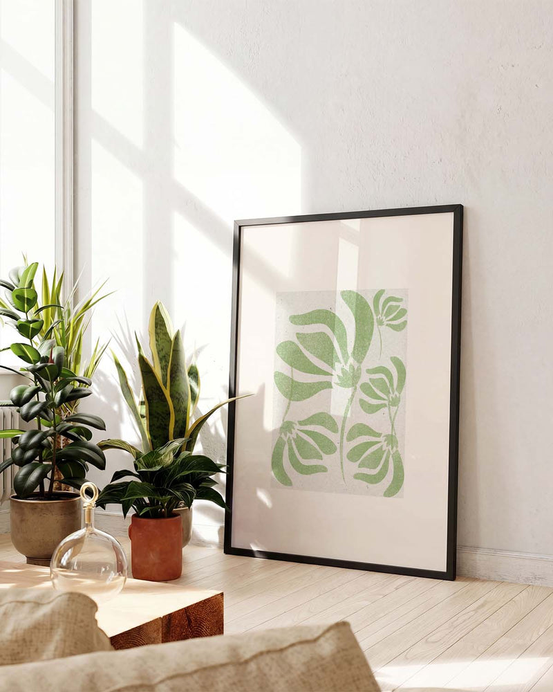 Modernes Blatt Muster Poster – Modern Green Leaf Pattern