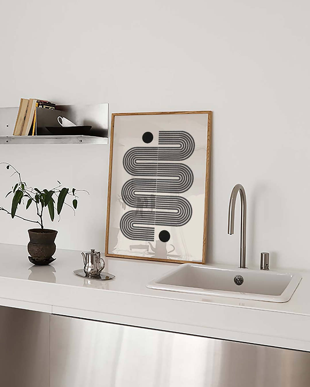 Modernes Linien Labyrinth Poster – Modern Line Labyrinth