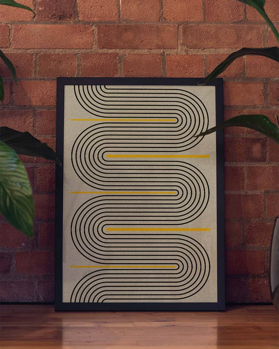 Abstraktes Linien Poster – Modern Line S Pattern