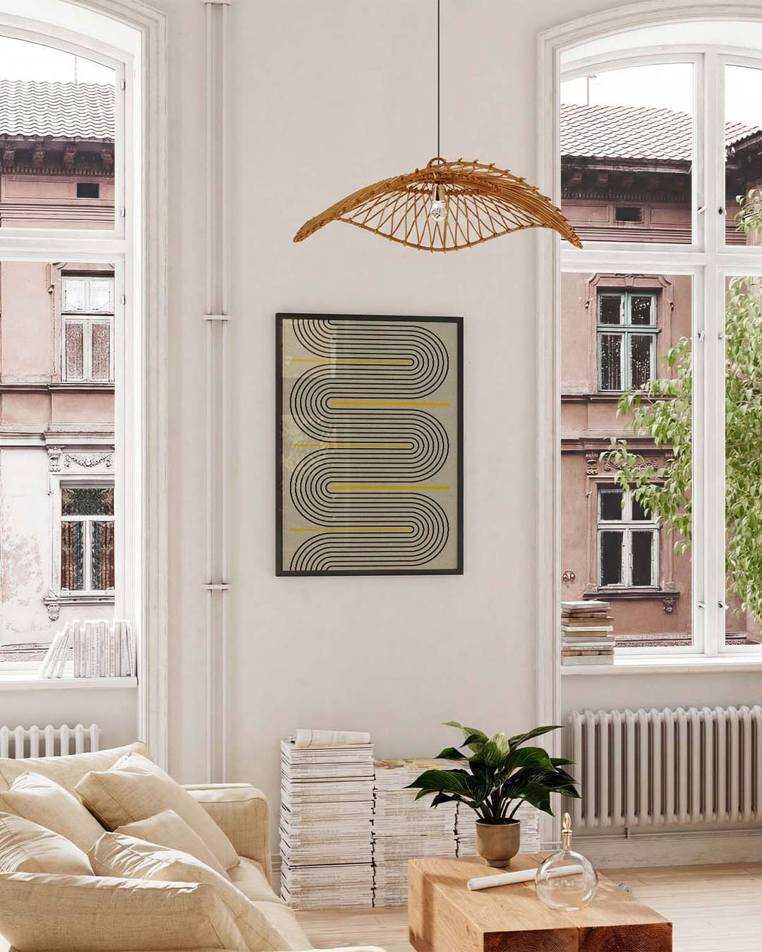 Abstraktes Linien Poster – Modern Line S Pattern