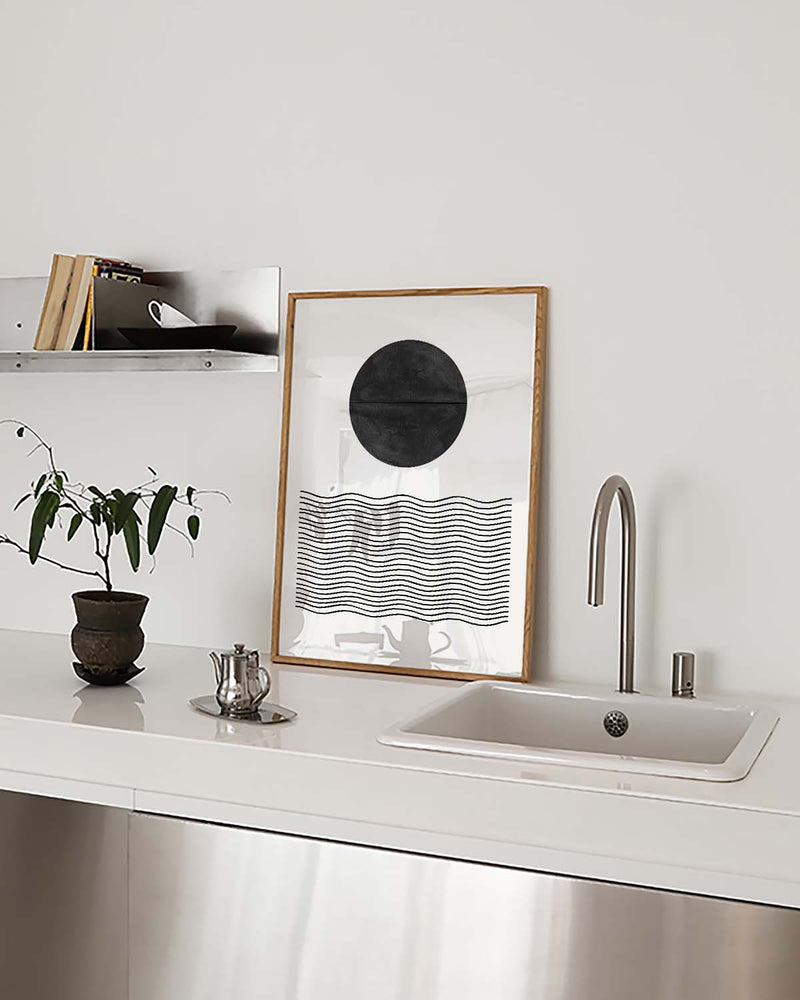 Mond über Wellen Poster – Moon Over Waves