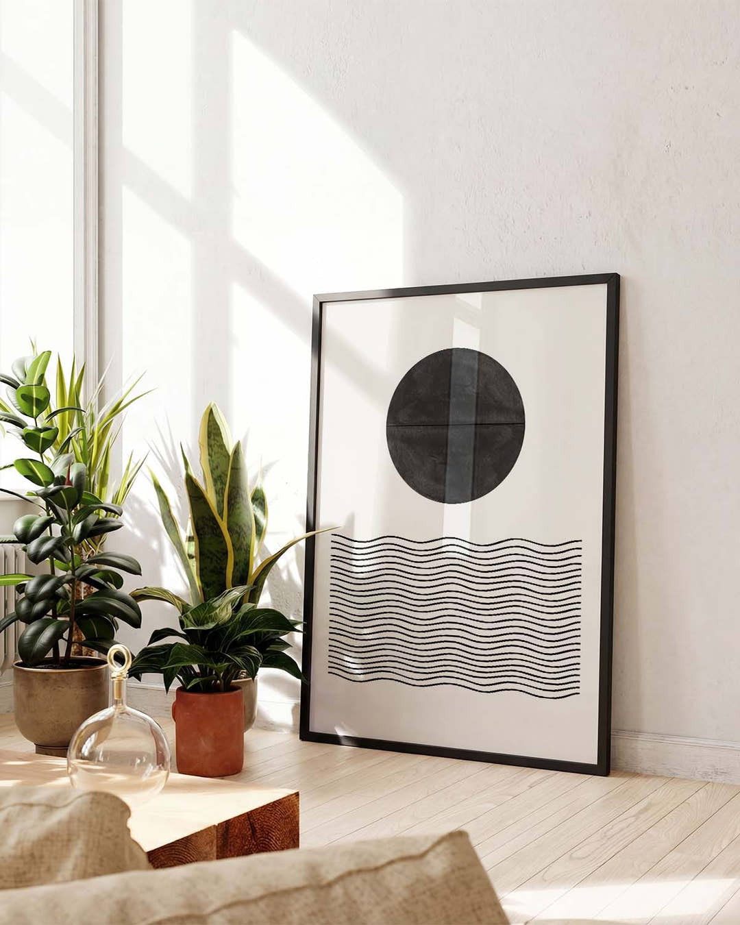 Mond über Wellen Poster – Moon Over Waves