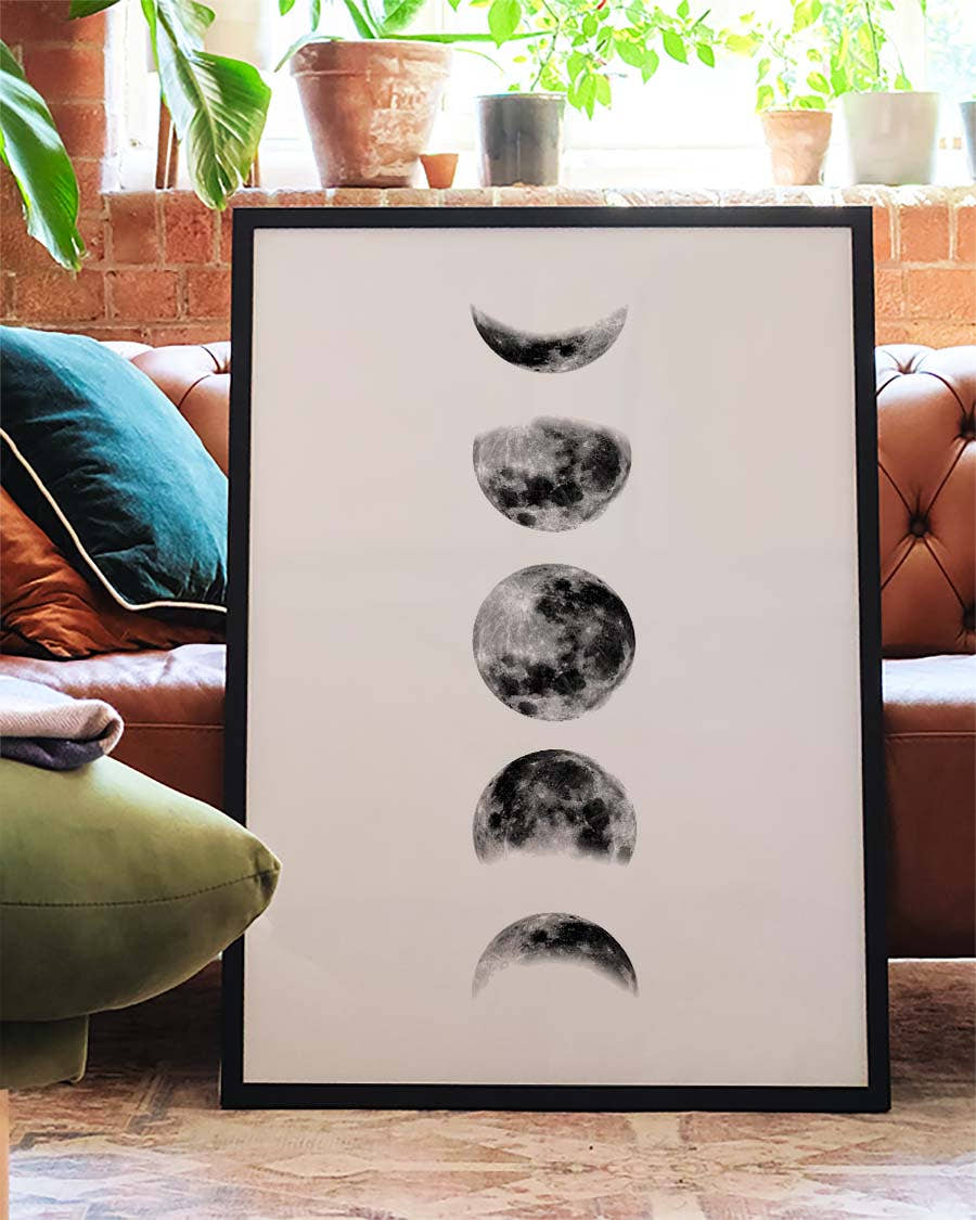 Mondphasen Minimal Poster – Moon Phases Minimal
